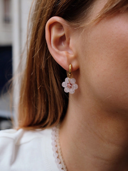 Créoles Flore Rose Pastel