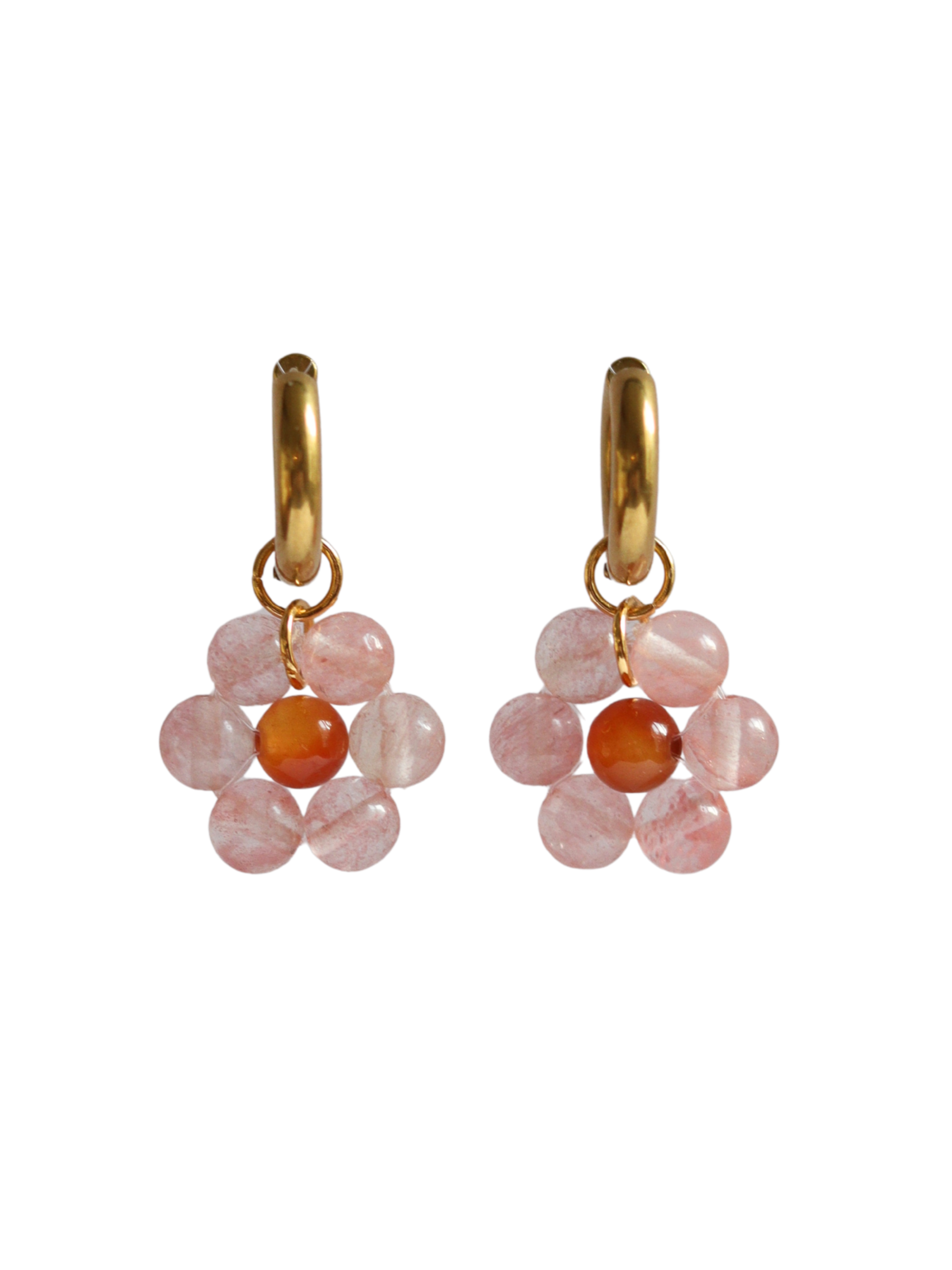 Créoles Flore Rose / Orange 16mm
