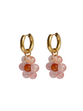 Créoles Flore Rose / Orange 16mm