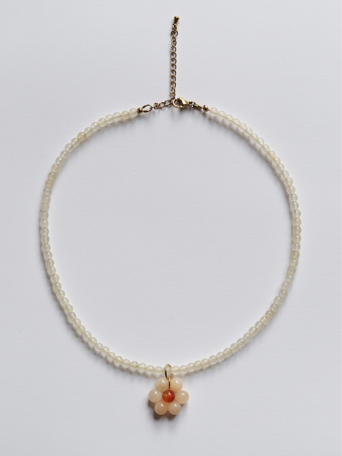 Collier Flore Crème / Orange