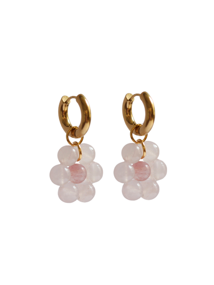 Créoles Flore Rose Pastel