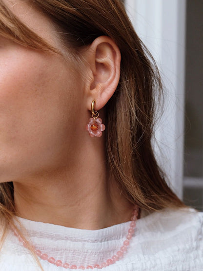 Créoles Flore Rose / Orange