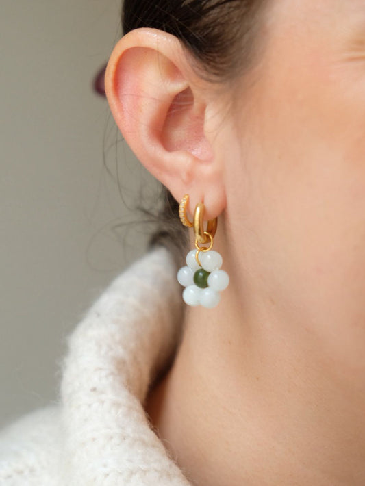 Créoles Flore Bleu Pastel