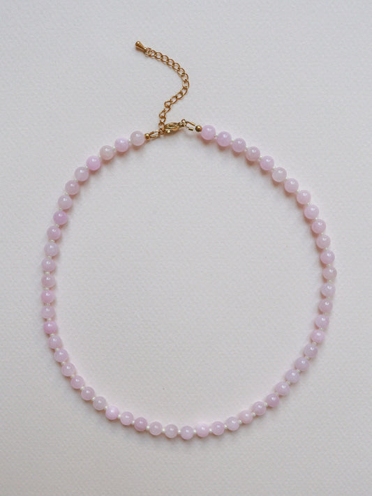 Le collier Rose/violet et crème