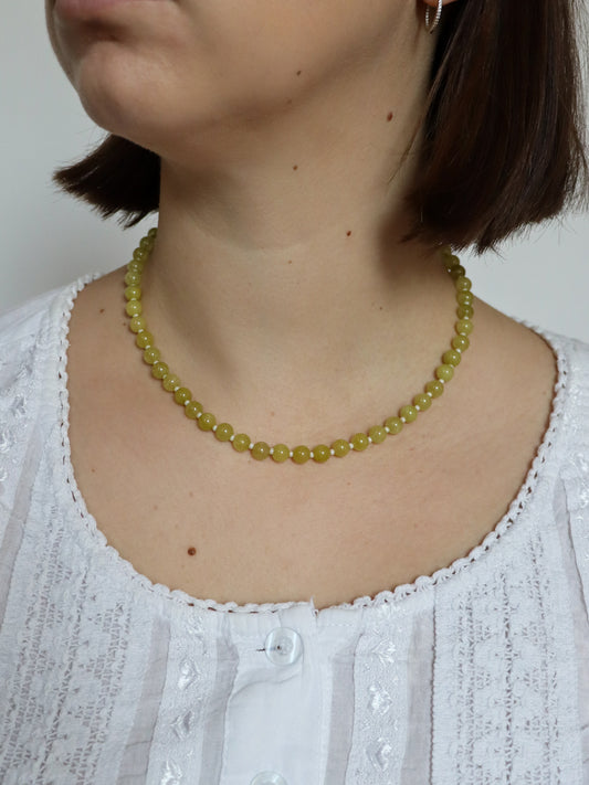 Le collier Jaune/vert et crème