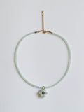 Collier Flore Vert d'Eau / Bleu Pastel