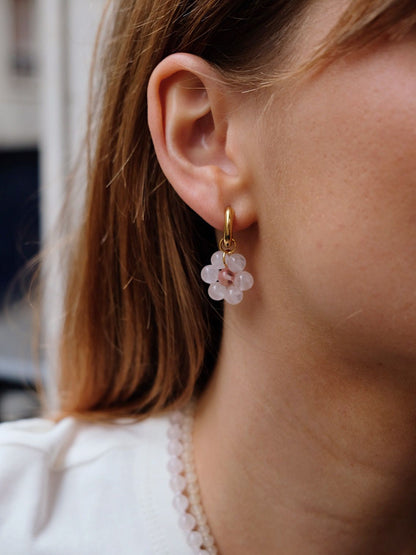 Créoles Flore Rose Pastel